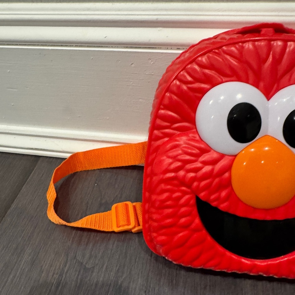 Sesame Street Elmo Red and Orange Hard Plastic Just Play Backpack Toddler Baby - Picture 3 of 7